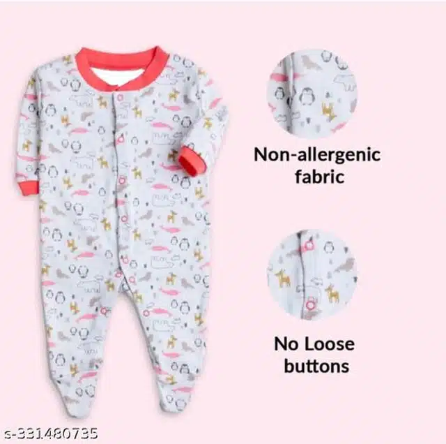 Cotton Rompers for Kids (Multicolor, 0-3 Months)