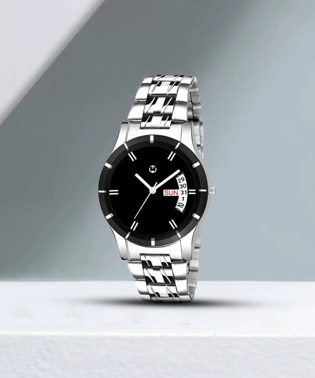 Analog Watch for Women (Silver & Black)