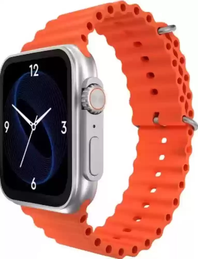 Silicone T800 Ultra Smartwatch for Men & Women (Orange)