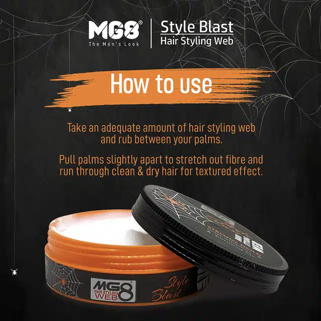 MG8 Hair Styling Web Wax Gel for Men (100 ml)