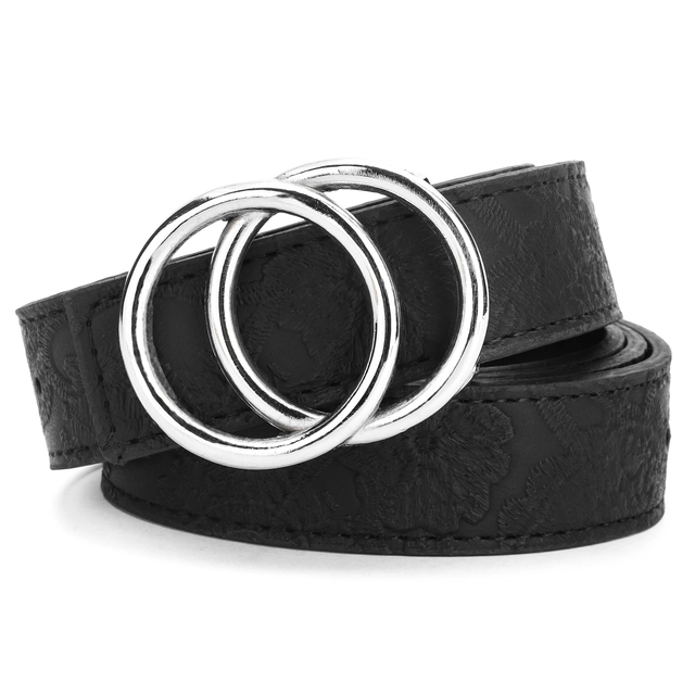 Artificial leather Belt for Women (Black, Free Size)