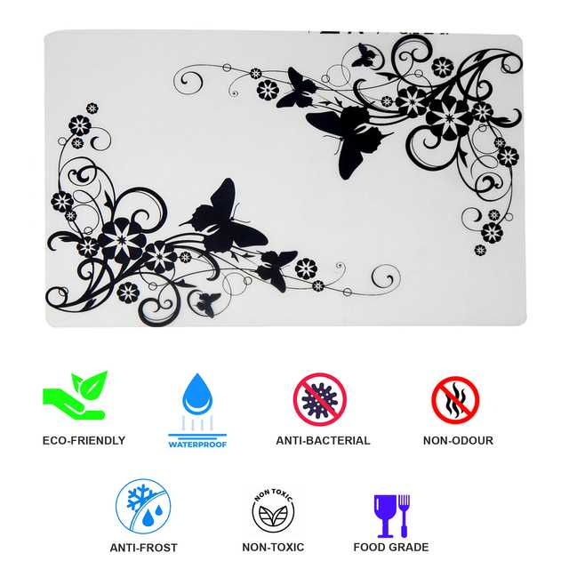 Multipurpose Refrigerator Mats (Black & White, 12 X 17 Inch) (Pack of 3) (W-07)