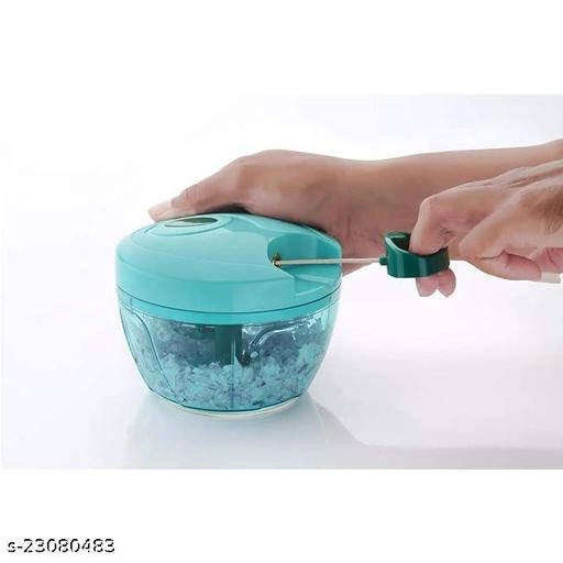 Plastic Manual Vegetables & Fruits Chopper (Blue, 350 ml)