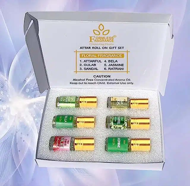 Floral Fragrance Roll On Attar (3 ml, Set of 6)