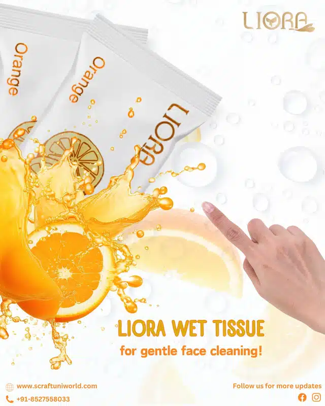 Liora Face Cleaning Wet Wipes for Men & Women (White, 10 Pcs)