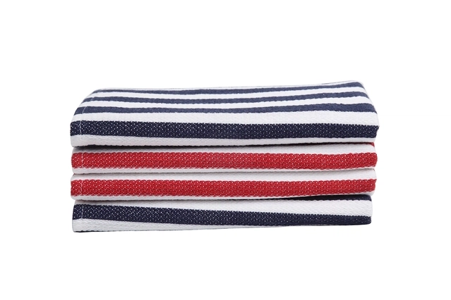 Cotton Striped Face & Hand Towels (Multicolor, Pack of 4 ) (34x14 inches)