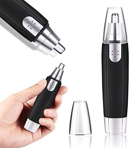 3-in-1 Rechargeable Nose & Ear Hair Trimmer (Black & Silver)