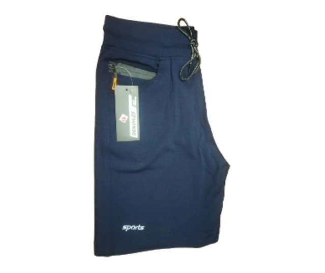 Lycra Solid Shorts for Men (Navy Blue, L)