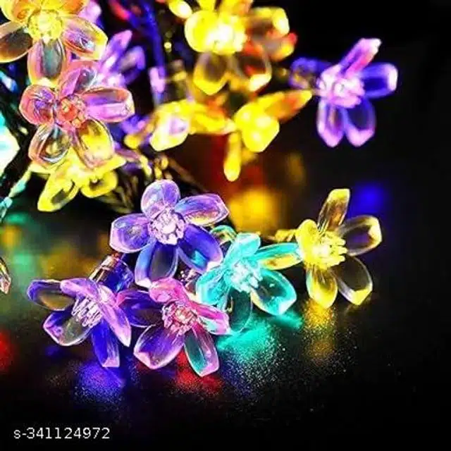 Plastic 50 Pcs Flower LED String Light (Multicolor, 8 m)