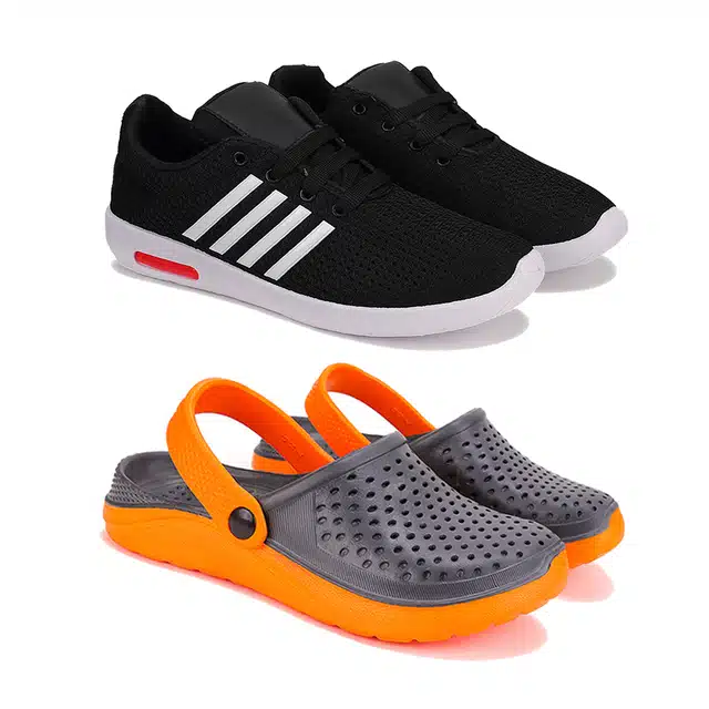 Combo of Sports Shoes and Clogs for Men (Pack of 2) (Multicolor, 6)