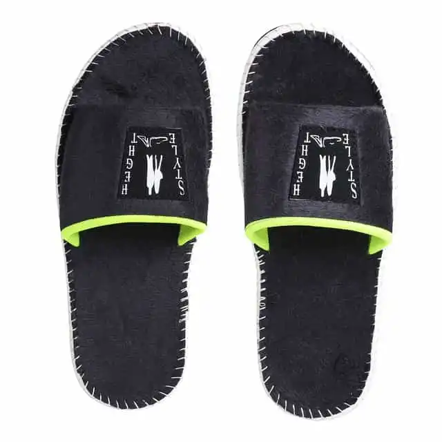 STYLE HEIGHT Slides for Men's Soft And Comfort (Black, 9)