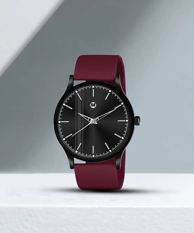 Analog Watch for Men (Maroon & Black)