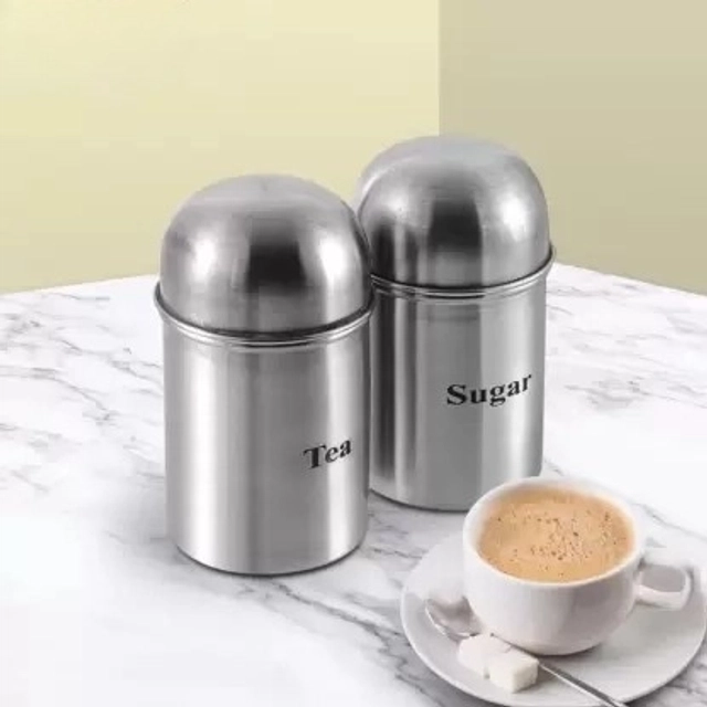 NIVIS Steel Tea Sugar Container (Pack of 2)