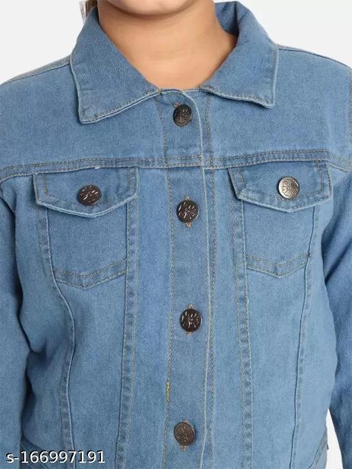 Denim Jacket for Girls (Blue, 5-6 Years)