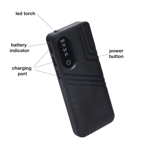 H27 Fast Charging Power Bank (Black, 20000 Mah)