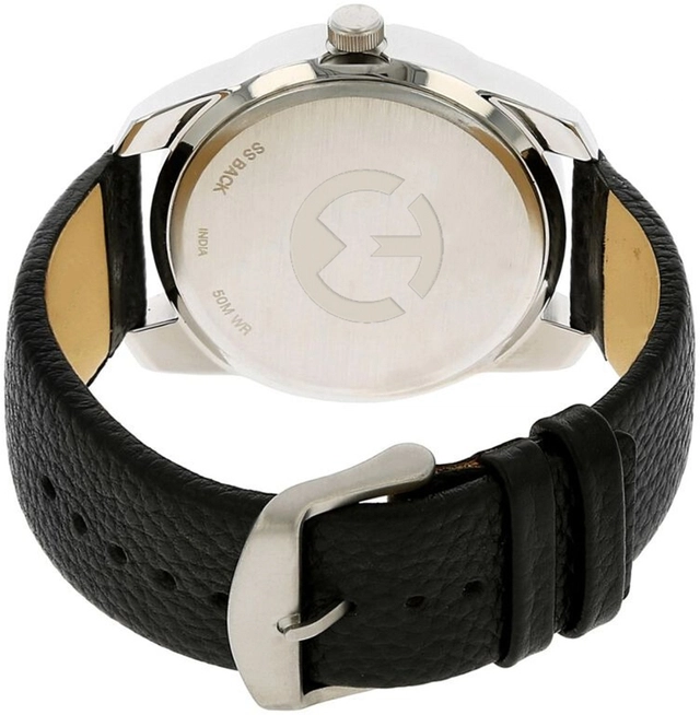 Analog Watch for Men (Black & Silver)