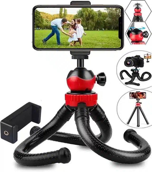 360 Degree Rotating Ball Head Mini Tripod (Black, 15 Inch) (SK-66)