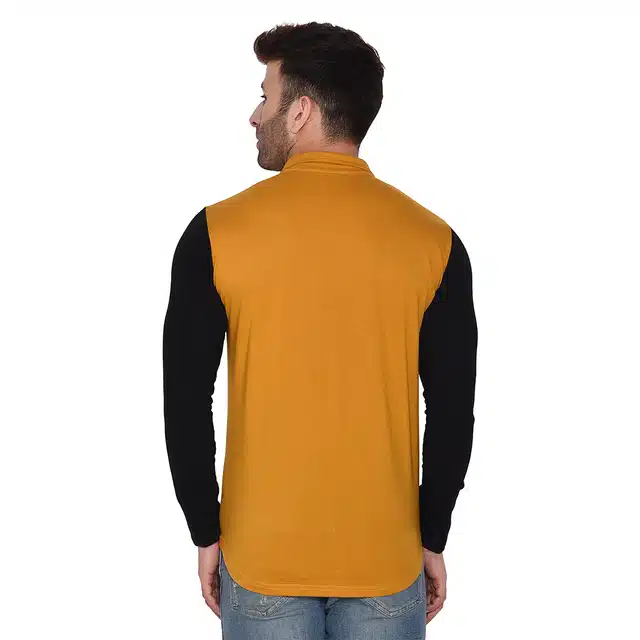 Men Solid Spread Collar Shirt (Mustard, M) (RSC-272)