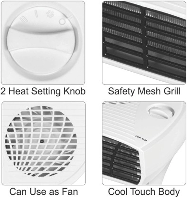 MAXOTECH 1500-Watt White Fan Room Heater (Pack of 1)