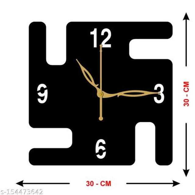 Wooden Wall Clock for Home (Black)