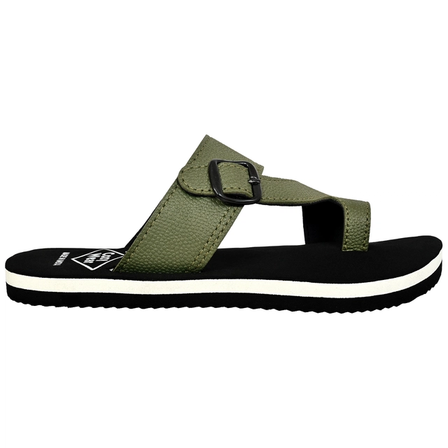 Cozy Wear Solid Flipflops for Men (Green, 6)