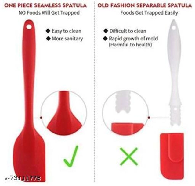 Plastic Oil Dispenser Bottle (2 Pcs) with Spatula (Transparent & Red, Set of 2)