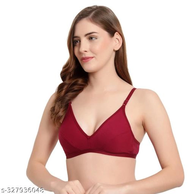 Poly Cotton Non Padded Solid Bra for Women (Multicolor, 32A)