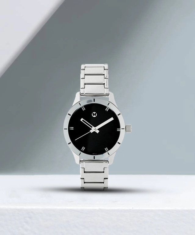 Analog Watch for Women (Silver & Black)