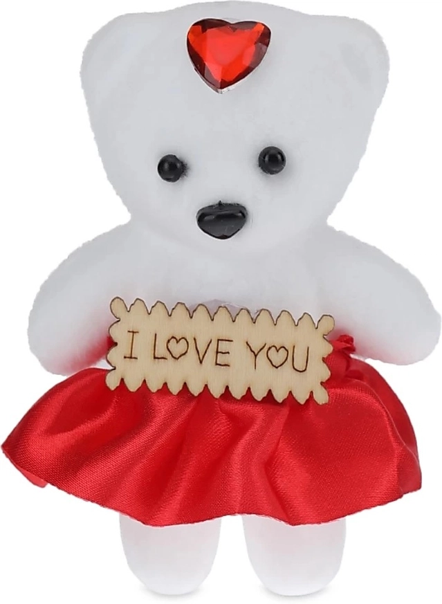 Artificial Roses with Teddy Bear Valentine's Day Gift Box (Multicolor)