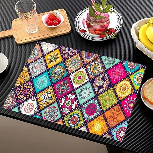 Crosmo Rectangular Table Placemat  (Multicolor) (Pack Of 6)
