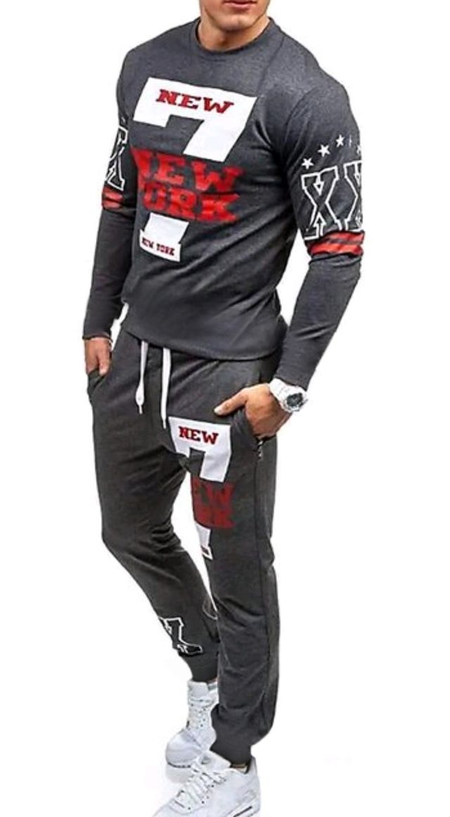Trendyz Poly Cotton Track Suit (Dark Grey, M)
