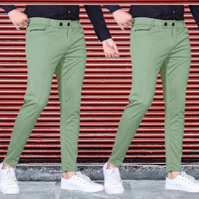 Lycra Jogger Perfect Fit Lower Pants for Men (Green, 28) (Pack of 2)