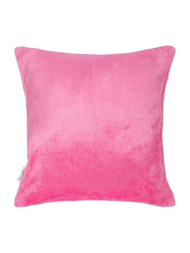 Velvet Cushion Cover (Dark Pink, 12x12 inches)