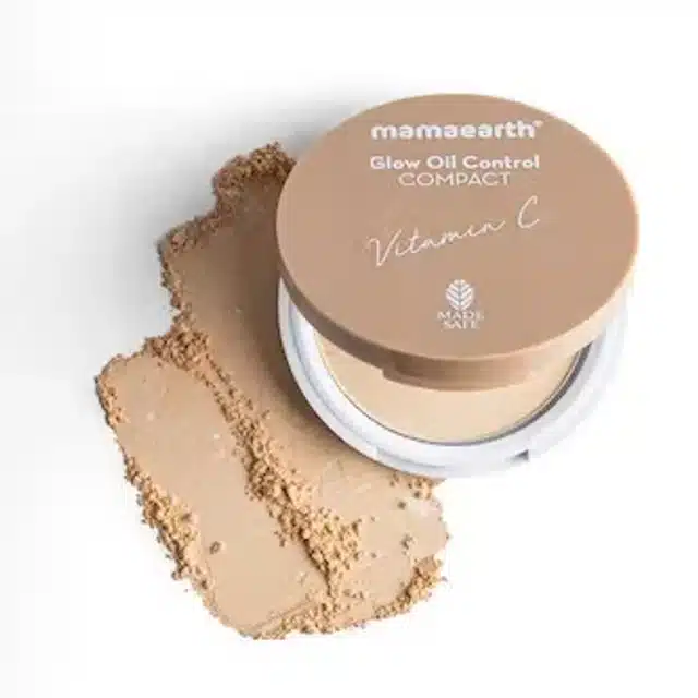 Mamaearth Glow Oil Control Compact SPF 30 with Vitamin C & Turmeric for 2X Instant Glow - 9 g (Crème Glow)