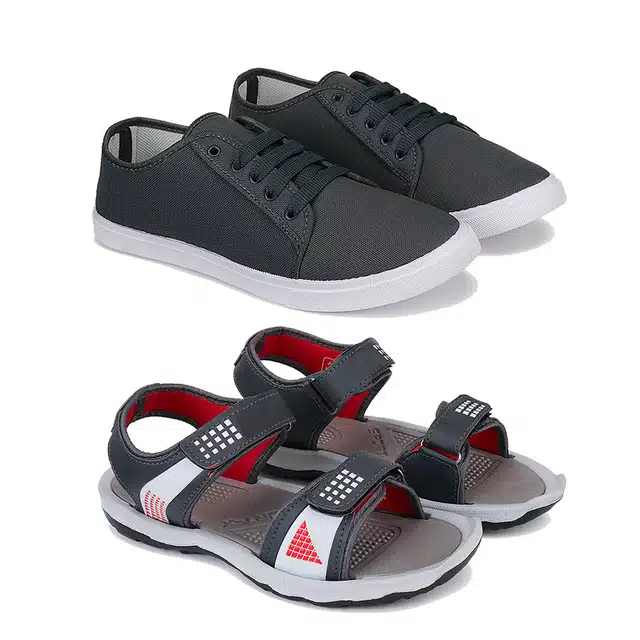 Combo of Sports Shoes and Sandals for Men (Pack of 2) (Multicolor, 7)