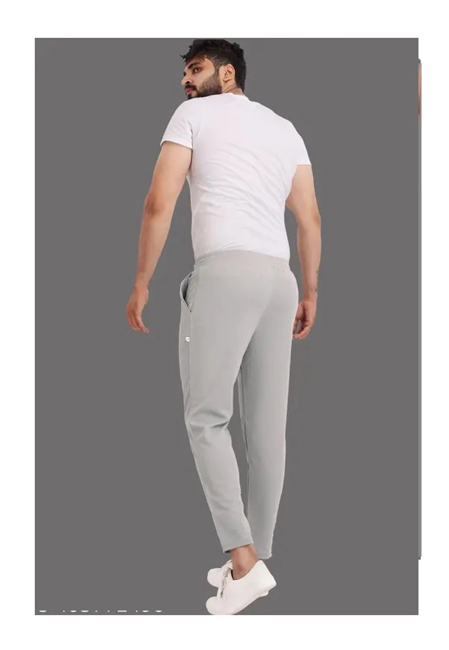 Lycra Solid Trackpant for Men (Grey, M)