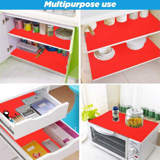 PVC Multipurpose Fridge Mat (Pack of 6) (Red, 46x30 cm) (ER-377)