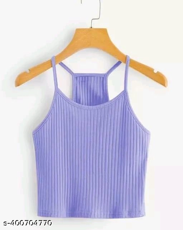 Cotton Spaghetti Strap Tank Top for Women (Purple, XS)