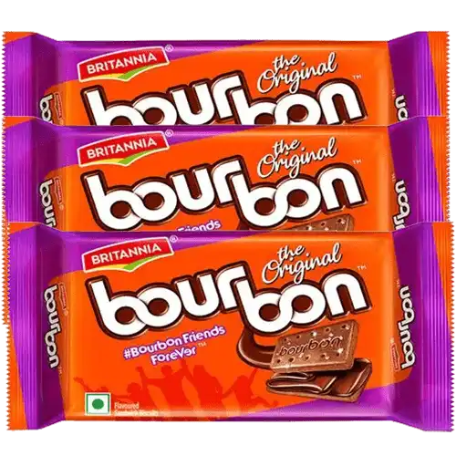 ब्रिटानिया बूरबॉन चॉकलेट क्रीम बिस्किट्स 60 g (Set ऑफ़ 3)