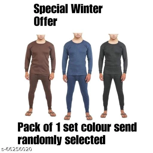 Woolen Thermal Set for Men (Multicolor, S) (Set of 1)