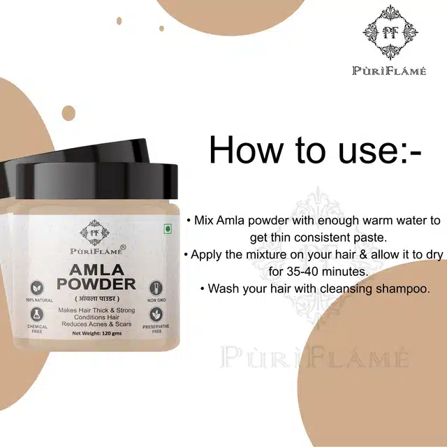 Puriflame Pure Amla Powder for Skin & Hair (120 g)