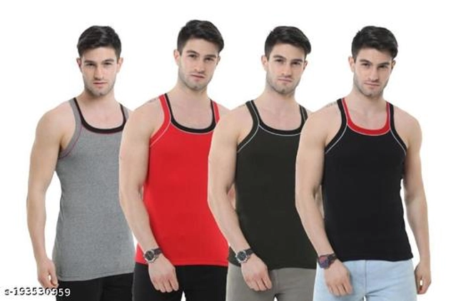 Cotton Vests for Men (Multicolor, XS) (Pack of 4)