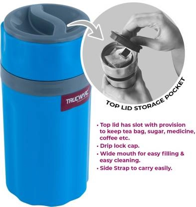 Trueware Tuff flask 500 ml Flask  (Pack of 1, Blue, Plastic)