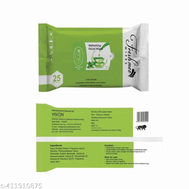 Fresh Mee Aloevera (25 Pcs) Cleansing Face Wipes (Pack of 1)