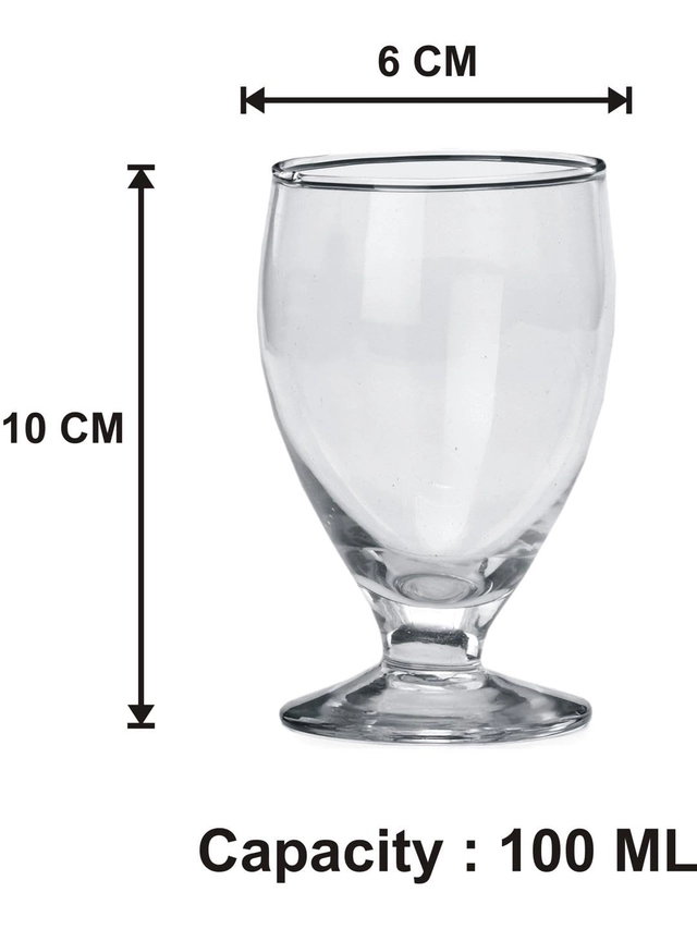 Wine Glass (Transparent, 100 ml) (Pack of 2)