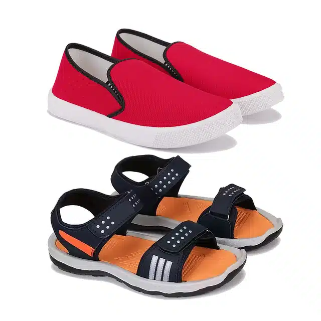 Combo of Casual Shoes & Sandals for Men (Pack of 2) (Multicolor, 6)