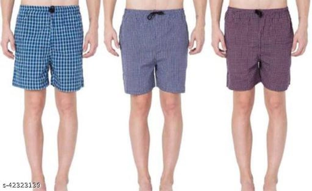 Cotton Shorts for Mens (Multicolor, 28) (Pack of 3)