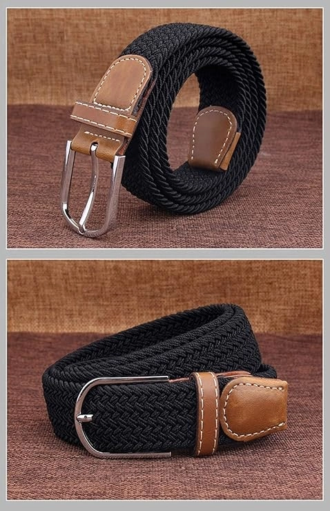 Nylon Belt for Men (Black & Brown, Free Size)