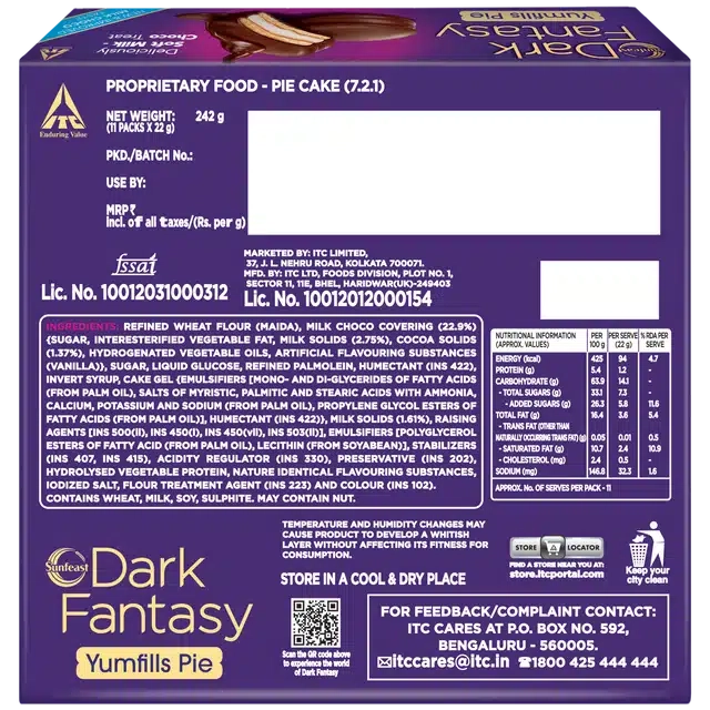 Sunfeast Dark Fantasy Yumfills Cake 242 g