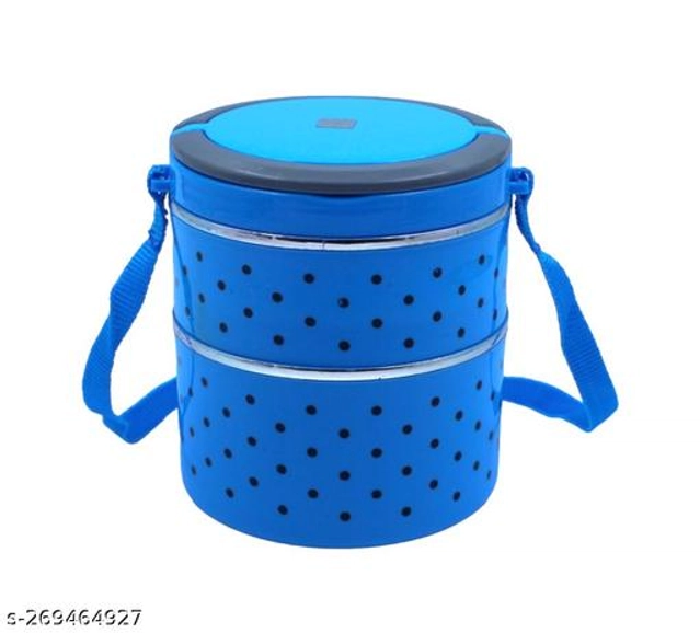 Plastic 2 Layer Lunch Box (Blue)